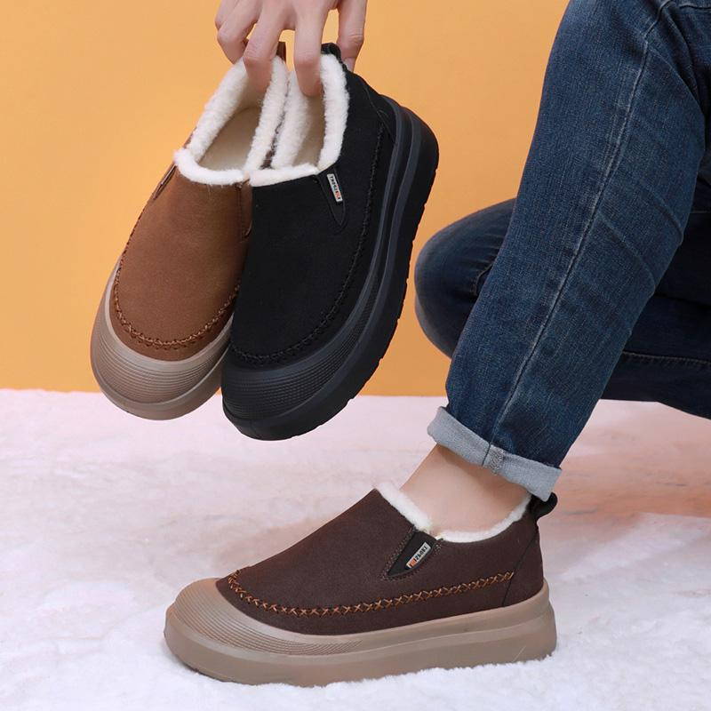 Women Fashion Online - Sepatu Platform Wanita Berlapis Bulu Tebal,