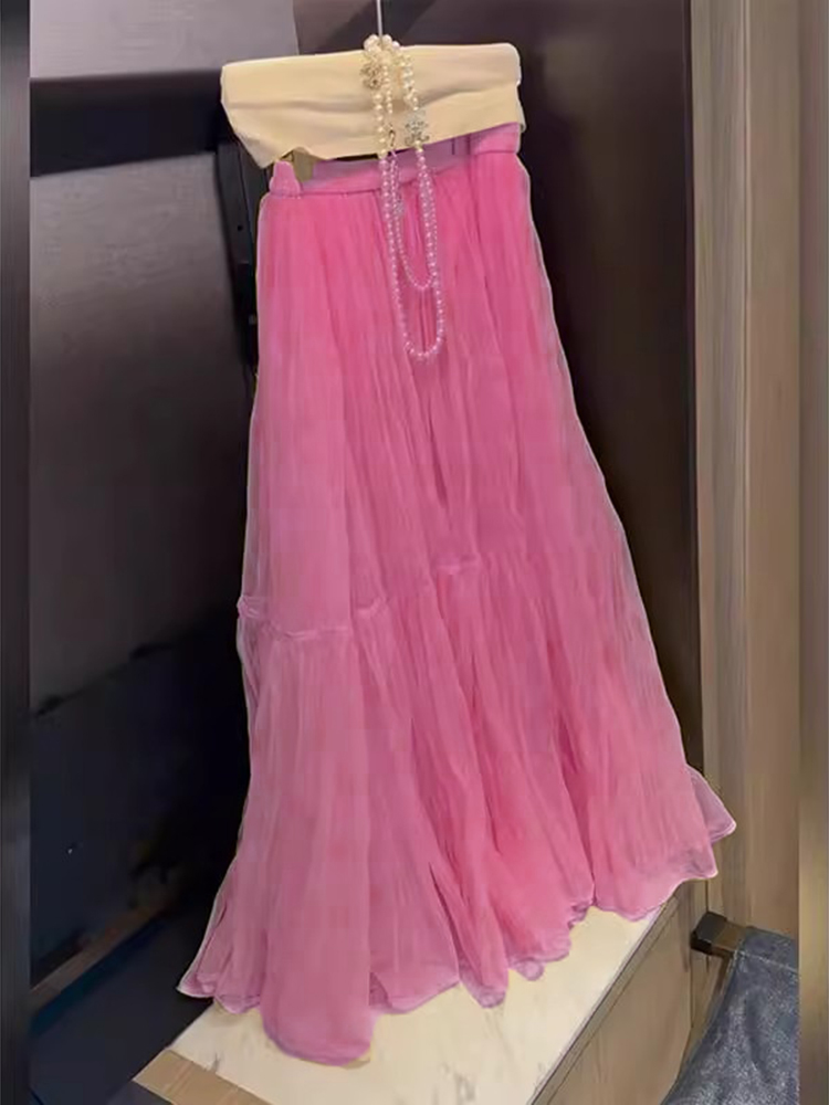 A-Line Skirt Midi - Rok Setengah Panjang Wanita Model High