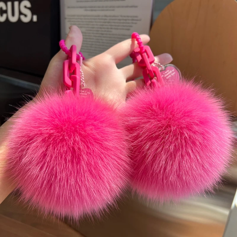 Women'S Real Y2K Fashion - Lucu berbulu asli bulu rubah bola
