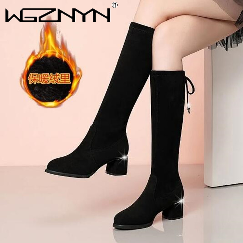 Women'S Fashion Boots 2025 - Sepatu bot lutut hitam hangat wanita,