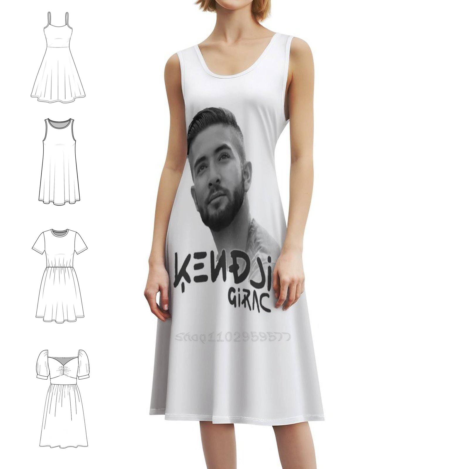 Smocked Dress Women - Gaun Smok Bermotif Bunga Kendji Girac