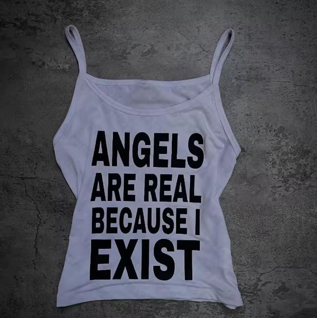 Women'S Real Y2K Fashion - Tank Top Slim Wanita Y2K Angels