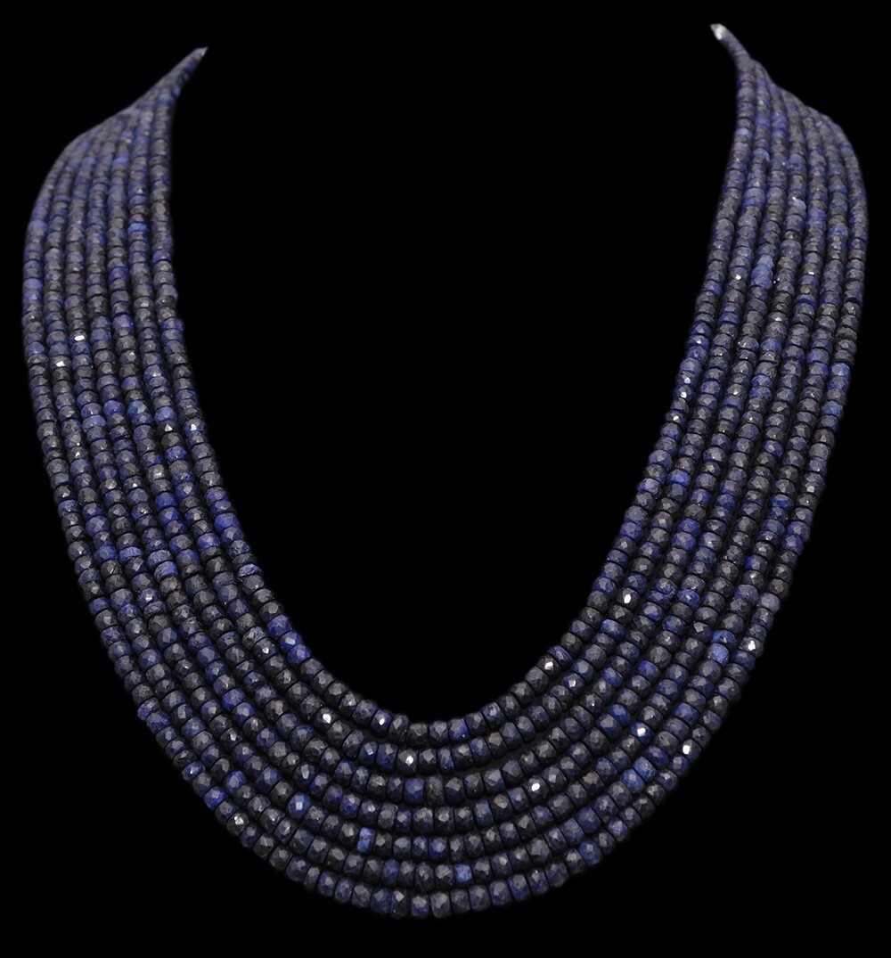 Women Fashion Jaipur - Kalung Manik-manik Safir Afrika 7 Lapis