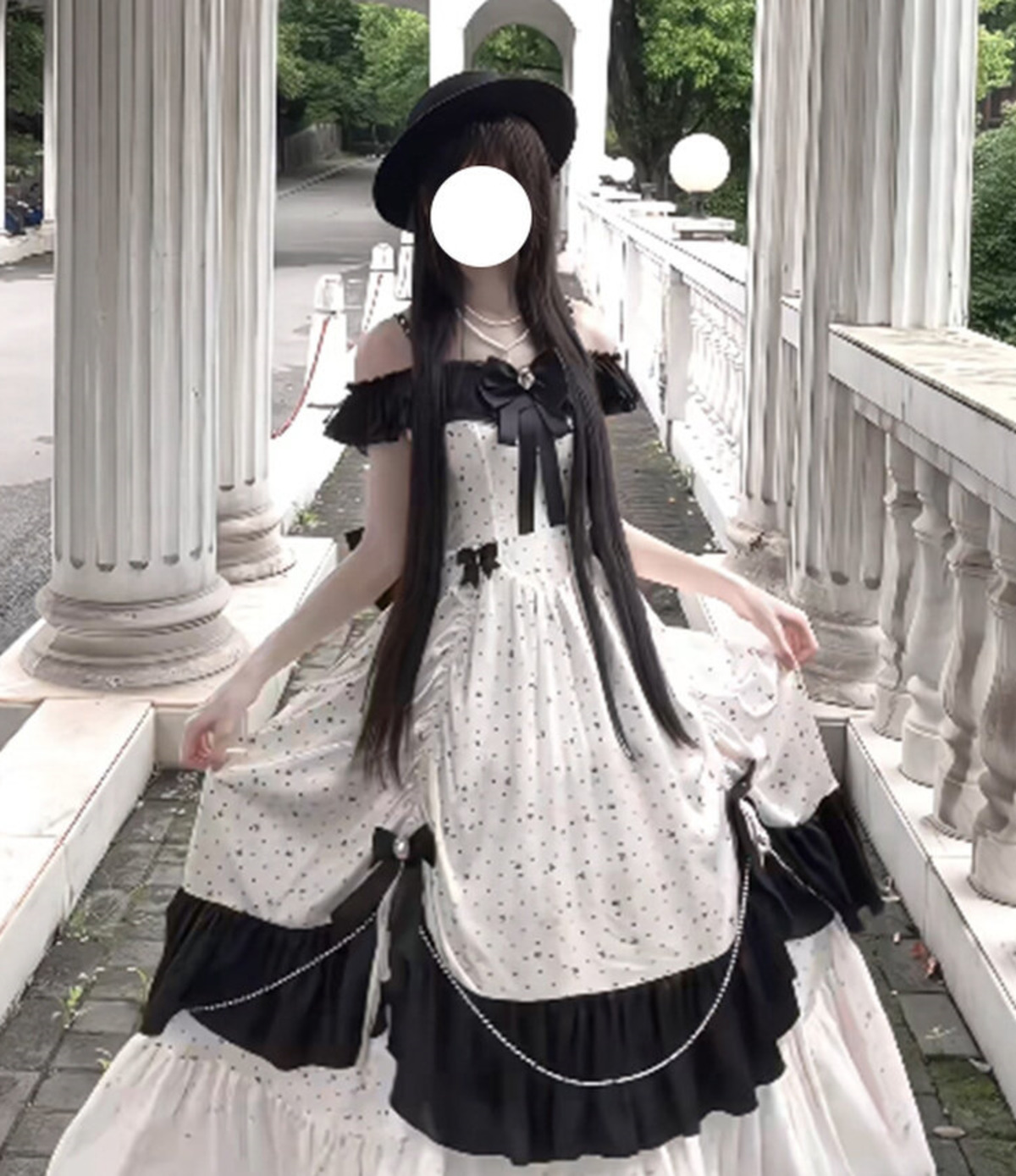 Off Shoulder Top - Gaun Malam Lolita Off-the-shoulder Cantik Baru