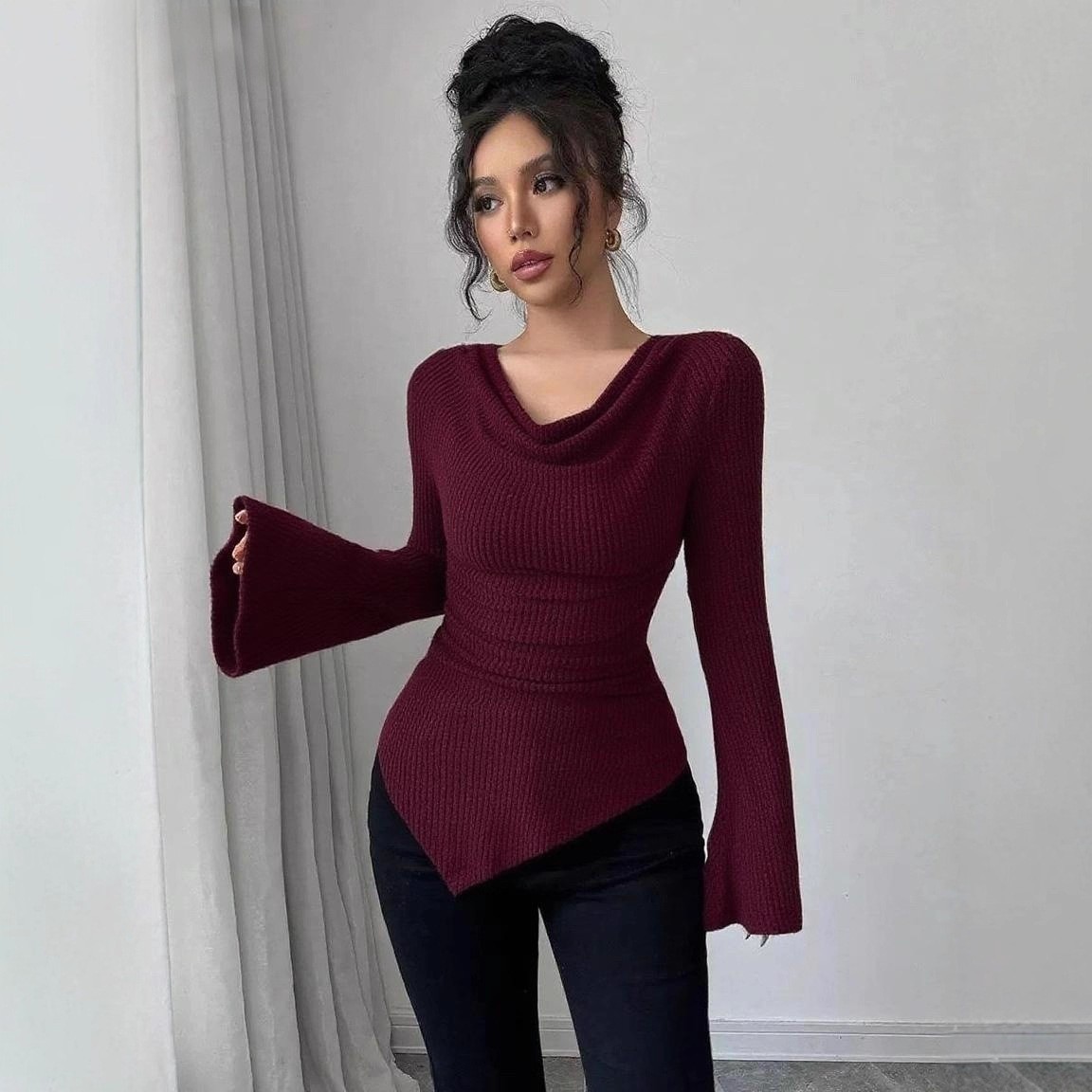 Blus Wanita Lengan Panjang War - Off Shoulder Top ulasan dan harga