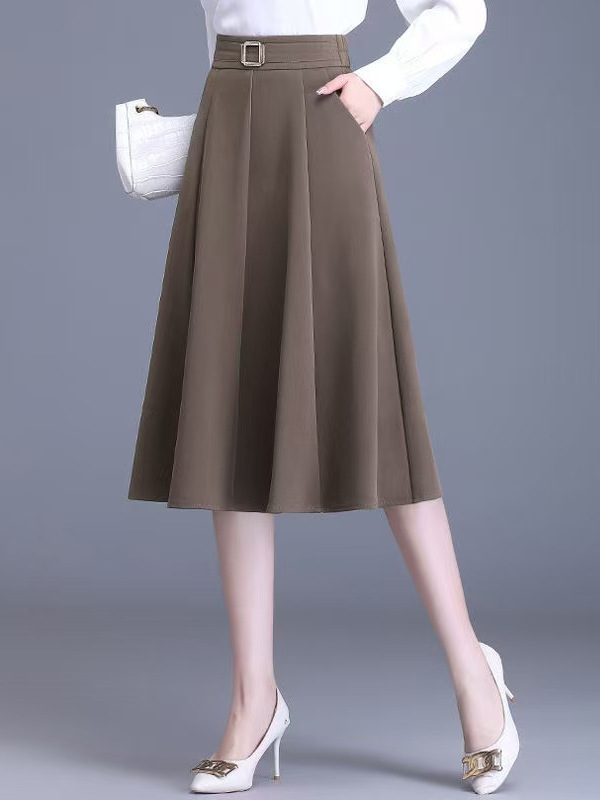 Rok Midi Wanita Ukuran Besar M - A-Line Skirt Midi ulasan dan harga