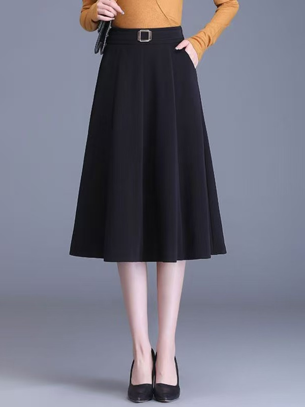 Rok Midi Wanita Ukuran Besar M - A-Line Skirt Midi ulasan dan harga