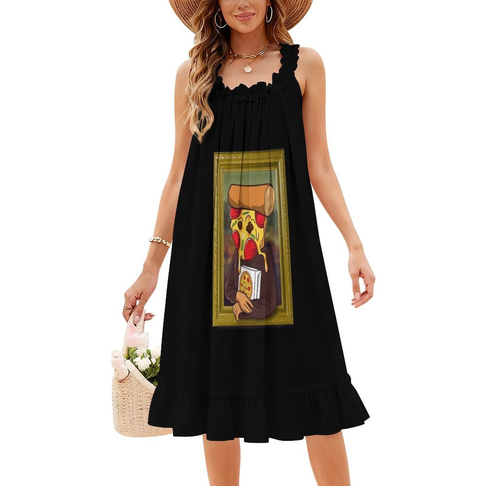 Gaun Smock Motif Bunga Pizza M - Smocked Dress Women ulasan dan harga
