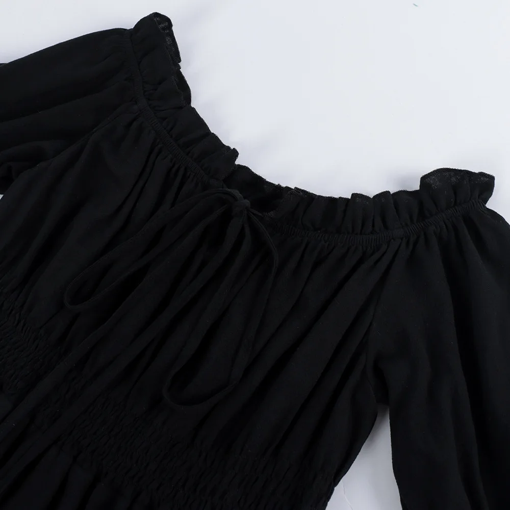 Gaun Vintage Steampunk Gothic  - Off Shoulder Top ulasan dan harga