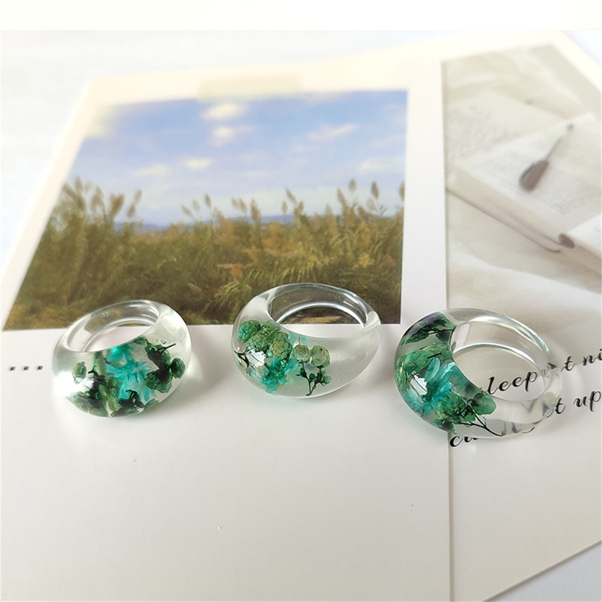 Cincin Resin Transparan dengan - Women'S Real Y2K Fashion ulasan dan harga
