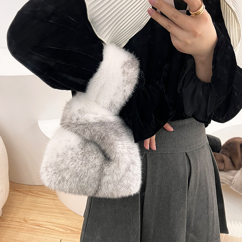 Tas Selempang Bulu Mink Wanita - Women'S Real Y2K Fashion ulasan dan harga