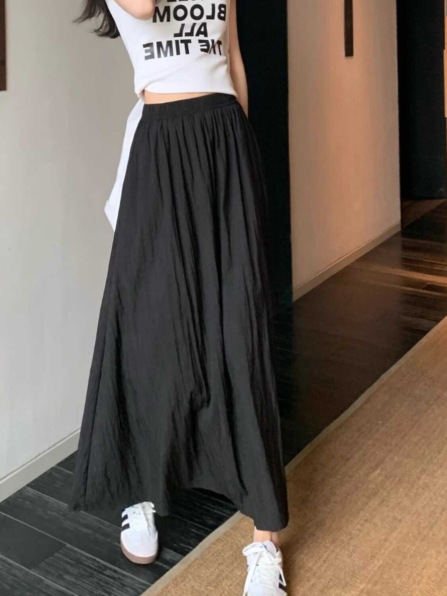 Rok Midi Lipit Berbahan Sutra  - A-Line Skirt Midi ulasan dan harga