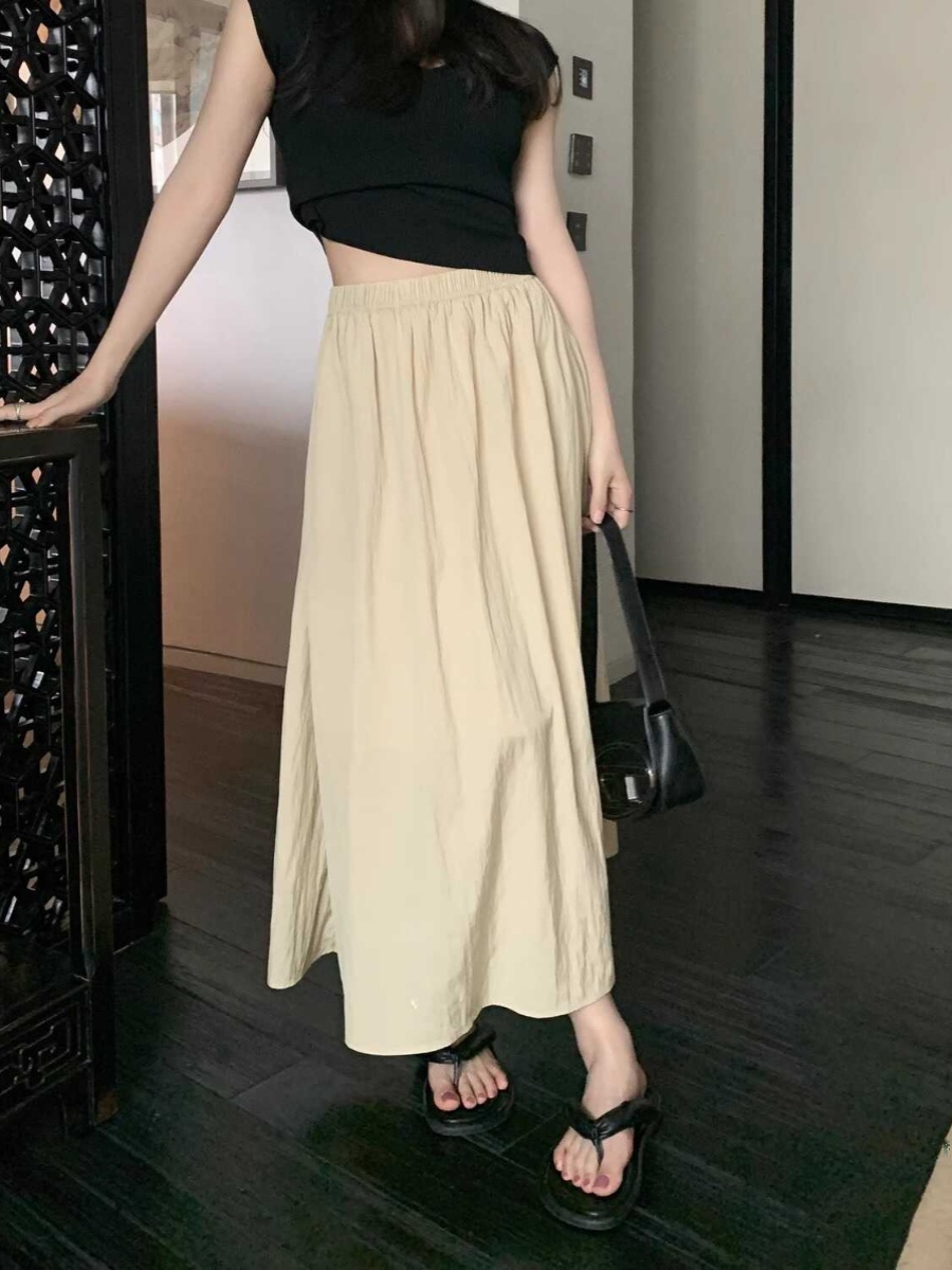 Rok Midi Lipit Berbahan Sutra  - A-Line Skirt Midi ulasan dan harga