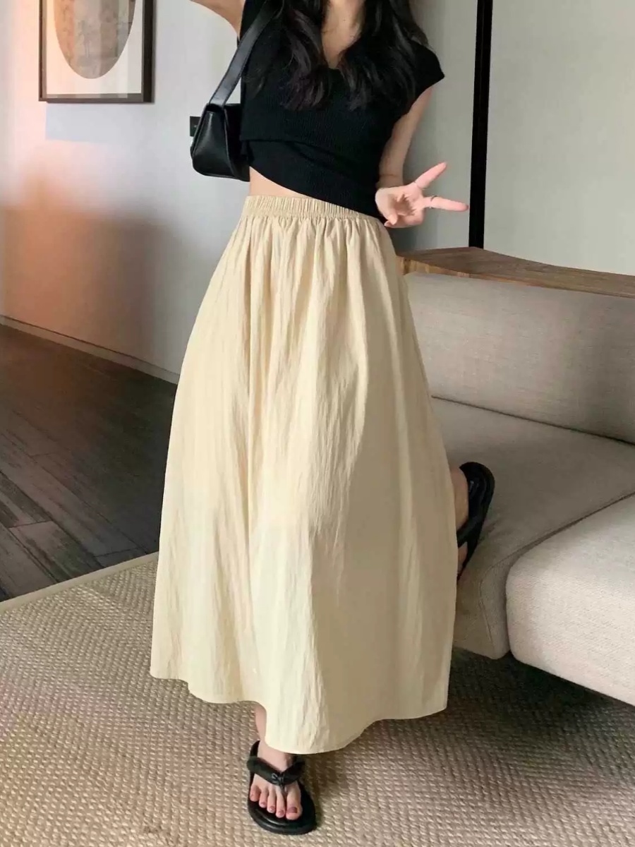 Rok Midi Lipit Berbahan Sutra  - A-Line Skirt Midi ulasan dan harga