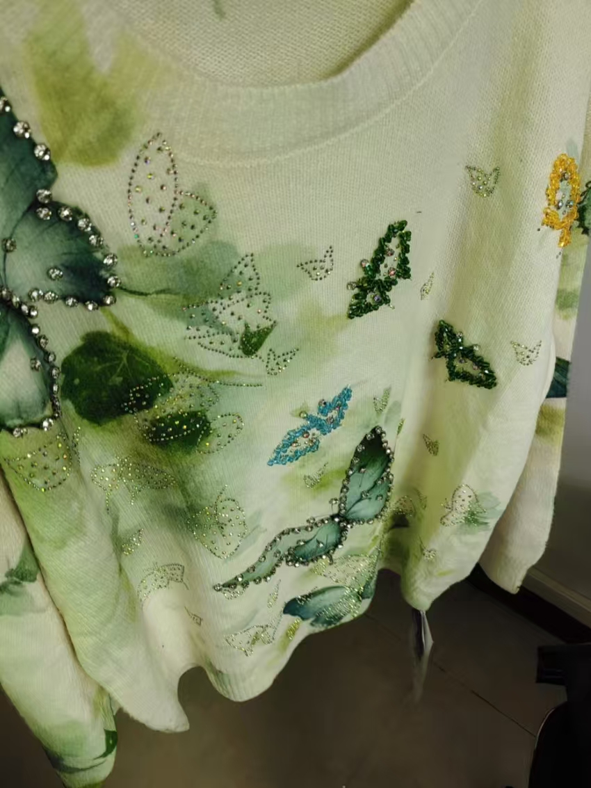 Sweater Rajut Kristal Foto Asl - Women'S Real Y2K Fashion ulasan dan harga