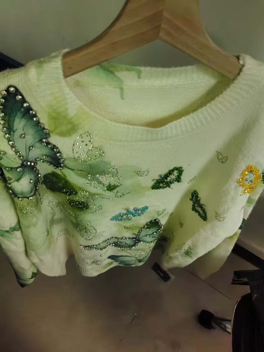 Sweater Rajut Kristal Foto Asl - Women'S Real Y2K Fashion ulasan dan harga