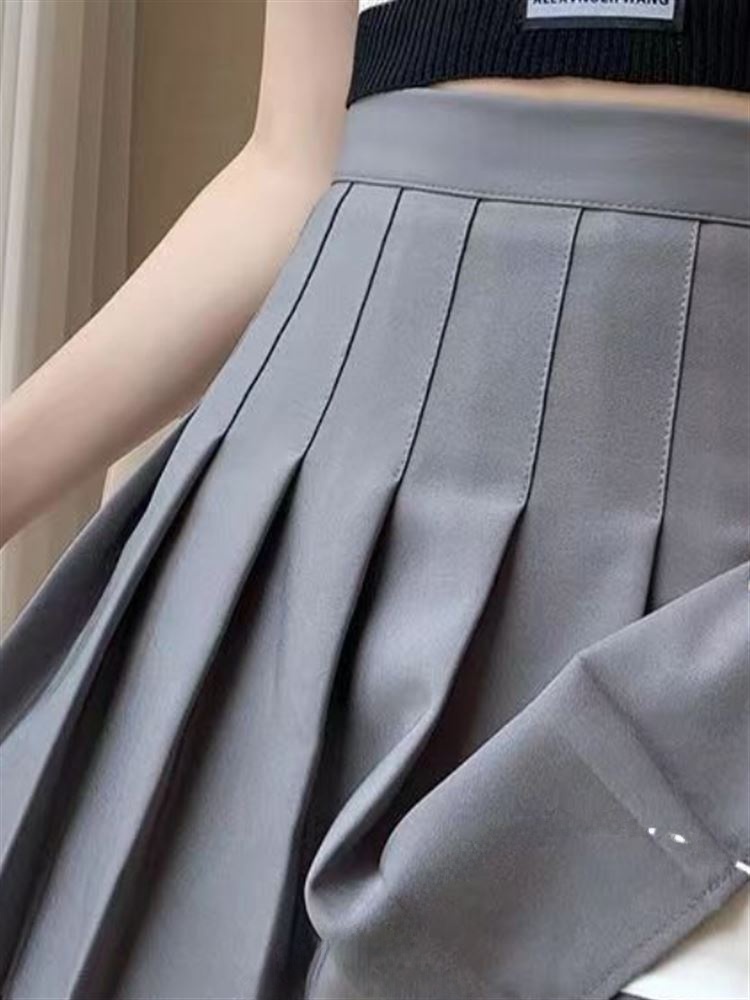 Rok Lipit A-Line Hitam Pinggan - A-Line Skirt Midi ulasan dan harga