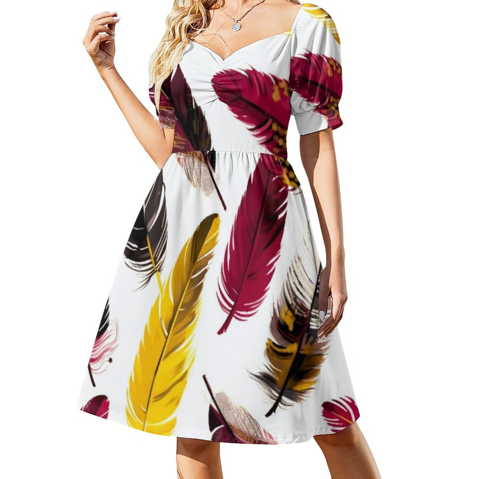 Gaun Smok Bunga 3 Warna Bulu-P - Smocked Dress Women ulasan dan harga