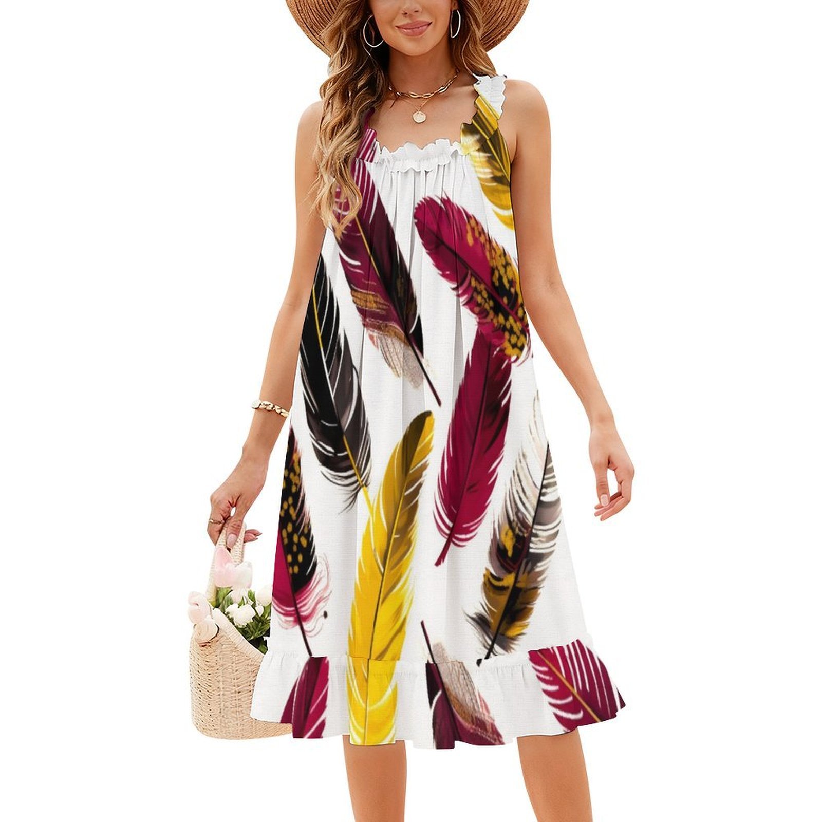 Gaun Smok Bunga 3 Warna Bulu-P - Smocked Dress Women ulasan dan harga