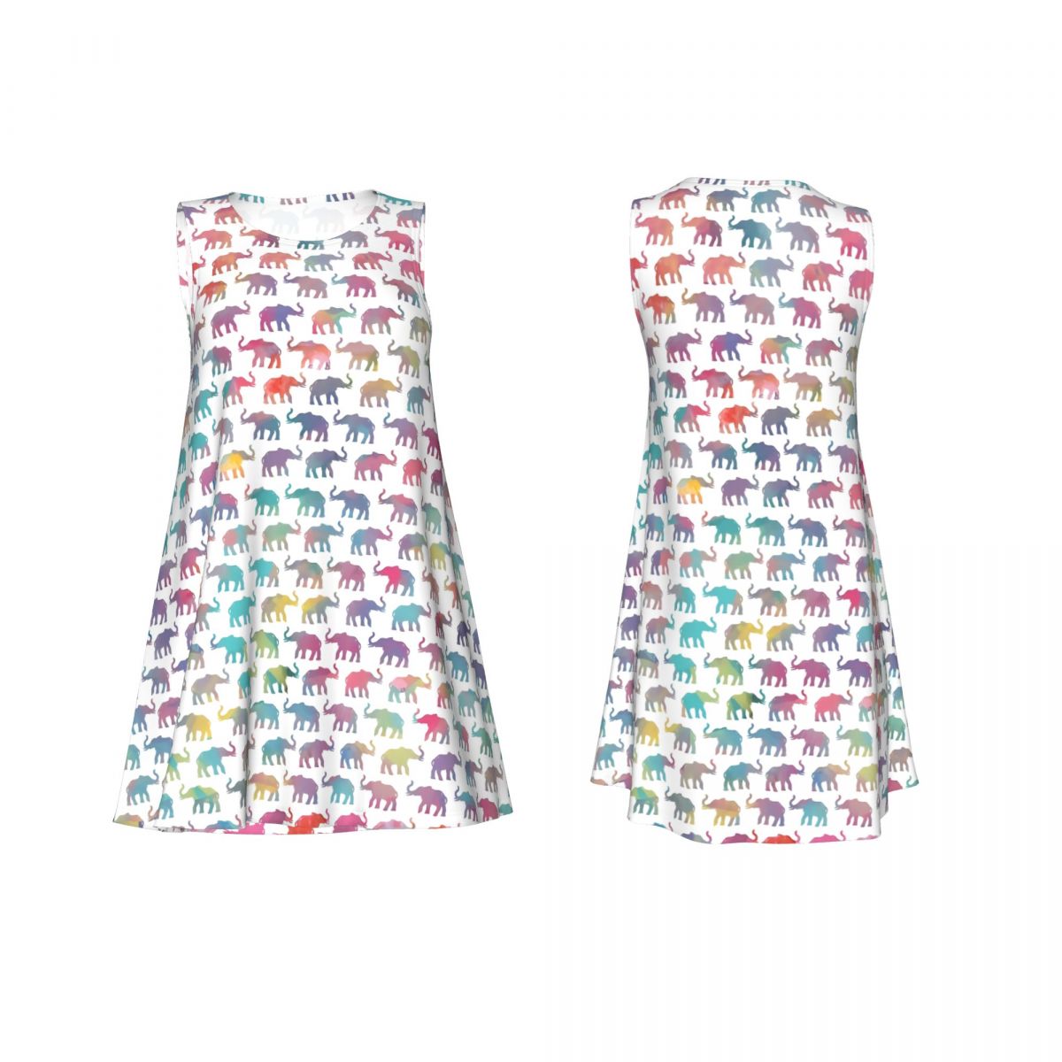 Gaun Tank Motif Gajah Berwarna - Women Fashion Online ulasan dan harga