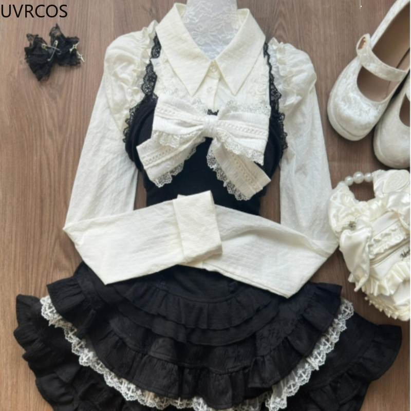 Y2k Set 3 potong gaya Lolita e - Women'S Y2K Fashion Aesthetic ulasan dan harga