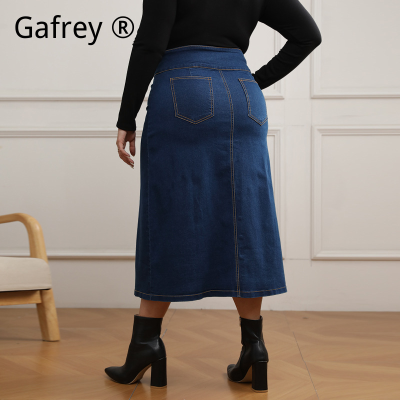 Rok Jeans Denim Kancing Depan  - A-Line Skirt Midi ulasan dan harga