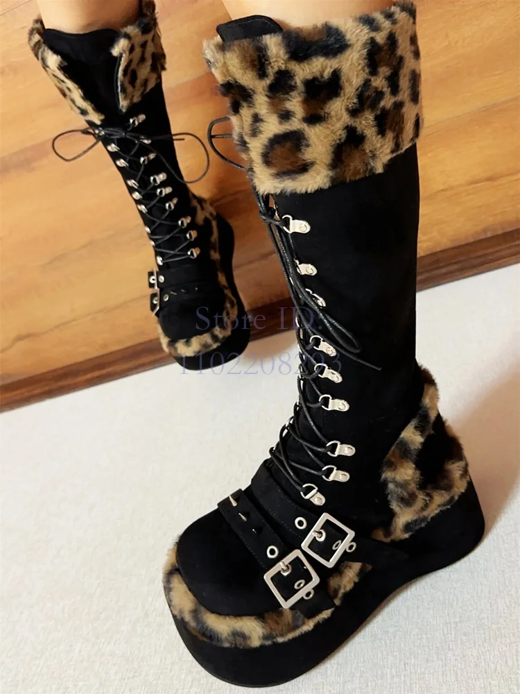 Sepatu bot selutut bulu macan  - Women'S Fashion Boots 2025 ulasan dan harga