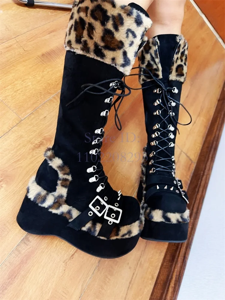Sepatu bot selutut bulu macan  - Women'S Fashion Boots 2025 ulasan dan harga