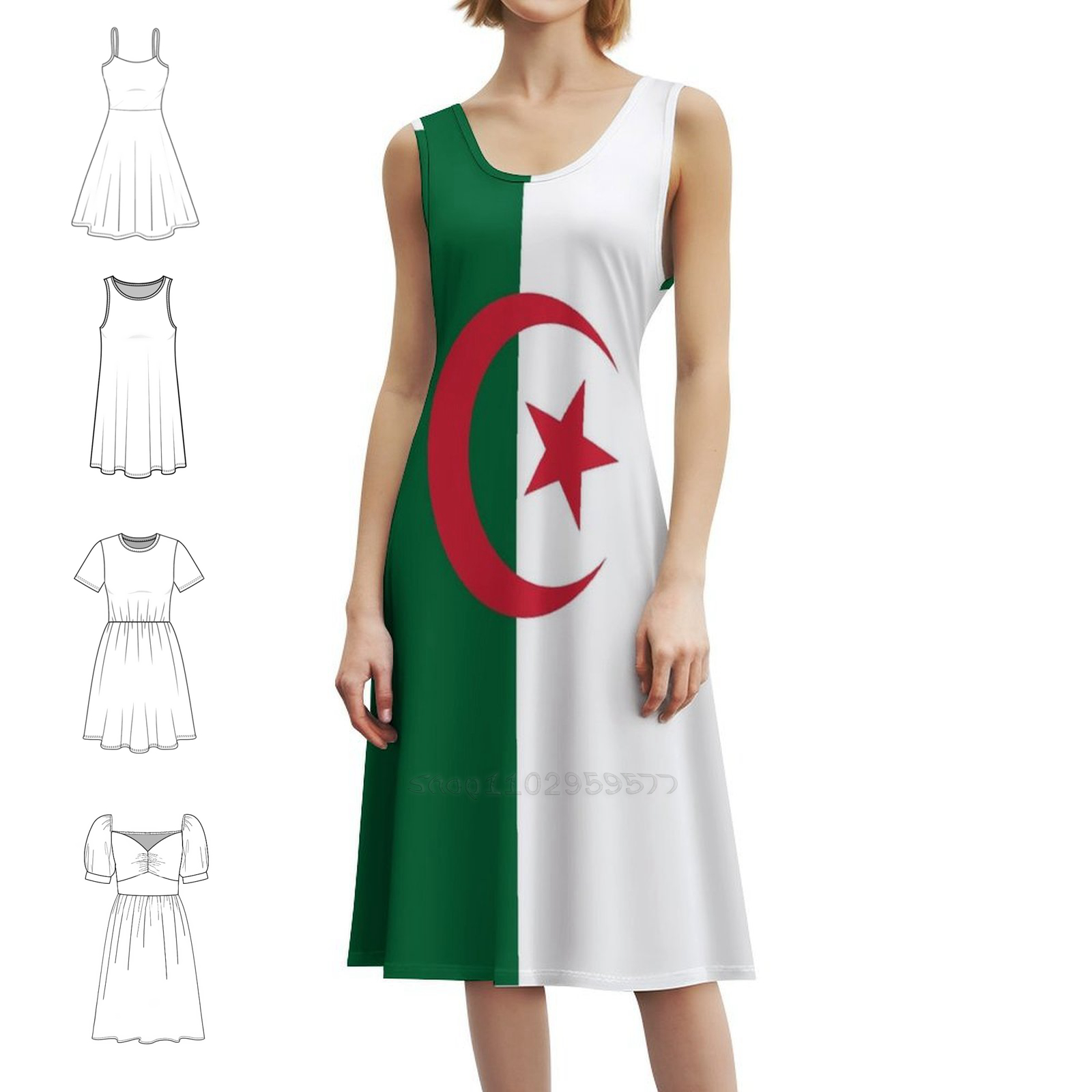 Gaun Boho Chic Bergaya Bendera - Women Fashion Gown ulasan dan harga