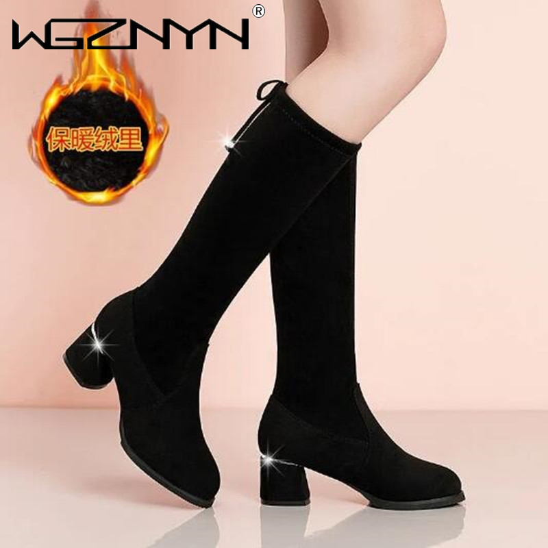 Sepatu bot lutut hitam hangat  - Women'S Fashion Boots 2025 ulasan dan harga