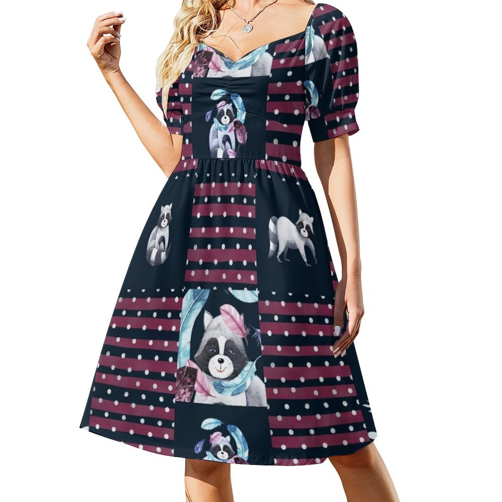 Gaun Smock Motif Bulu Bunga Ra - Smocked Dress Women ulasan dan harga