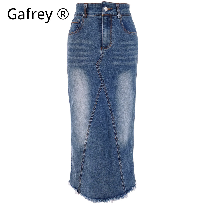 Rok Midi Denim Wanita Pinggang - A-Line Skirt Midi ulasan dan harga