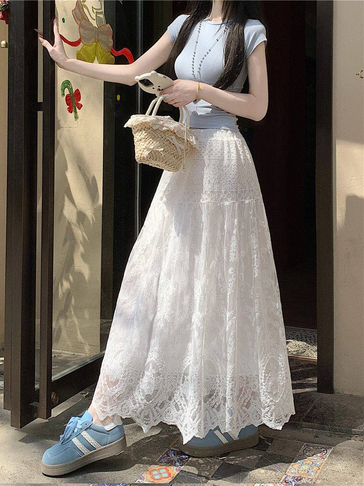 Rok Midi A-Line Berenda Pingga - A-Line Skirt Midi ulasan dan harga