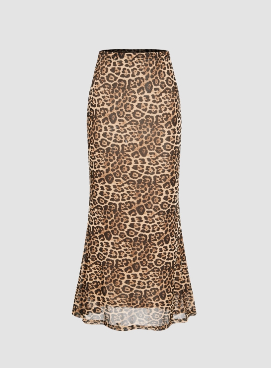 Rok Maxi Motif Leopard Pinggan - A-Line Skirt Midi ulasan dan harga