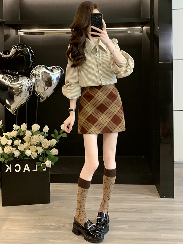Kemeja Lengan Panjang Motif Ko - Women Fashion Online ulasan dan harga