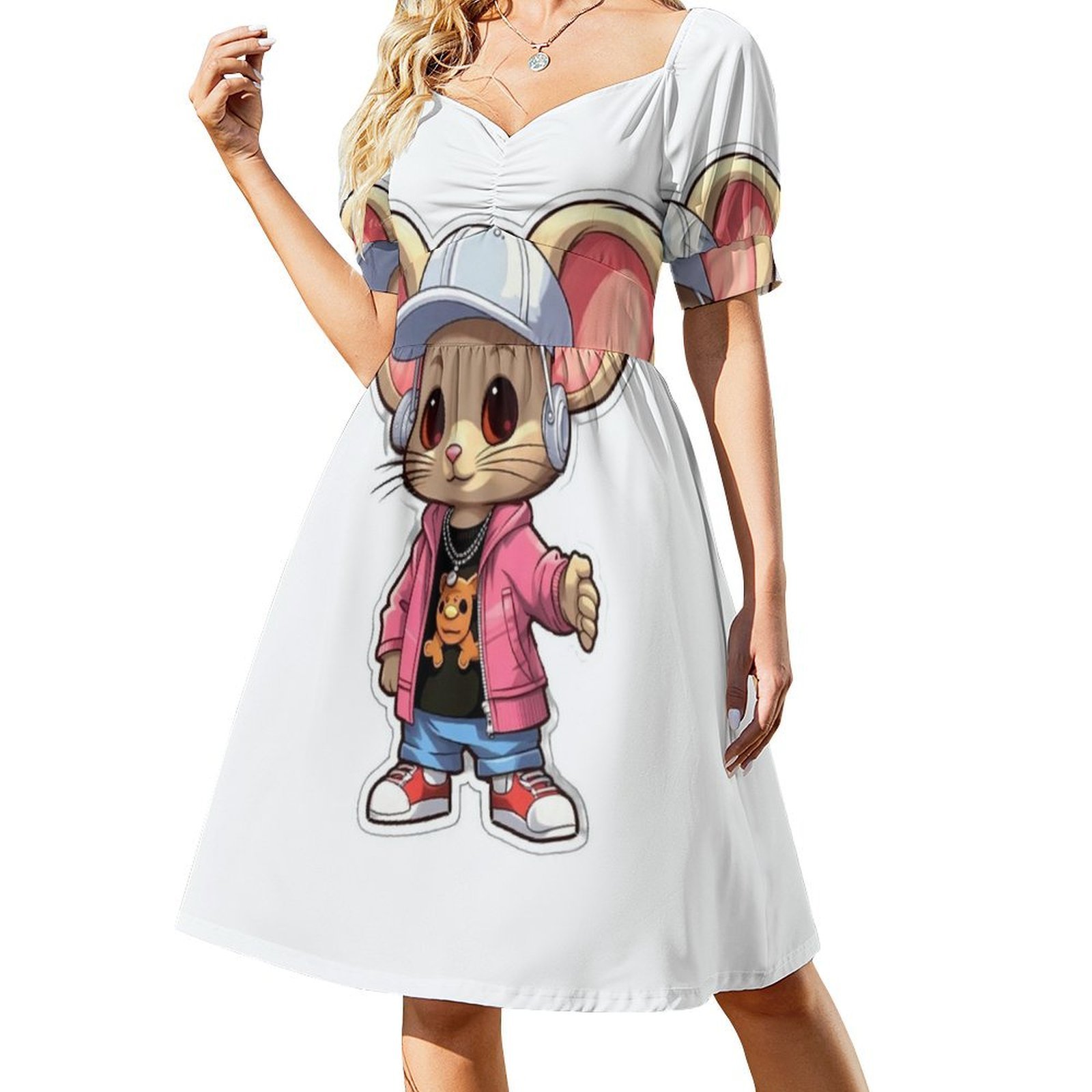 Gaun Smok Bermotif Bunga Kpop  - Smocked Dress Women ulasan dan harga