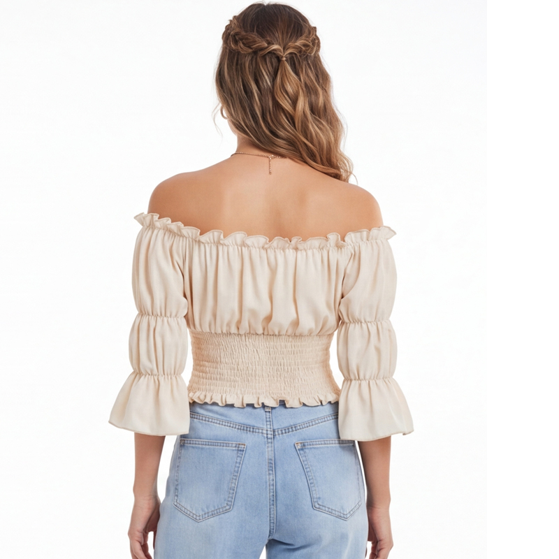Blus Renaissance Atasan Wanita - Off Shoulder Top ulasan dan harga