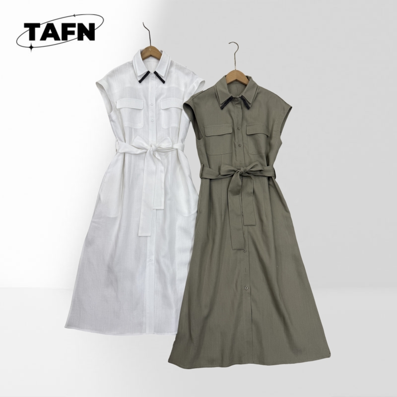 Gaun Midi Tanpa Lengan Bergaya - Women'S Fashion Utility Belt ulasan dan harga