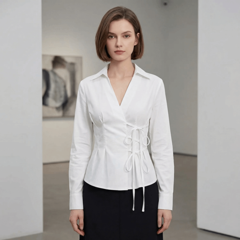 Kemeja Slim Fit Lengan Panjang - Women'S Y2K Fashion Aesthetic ulasan dan harga