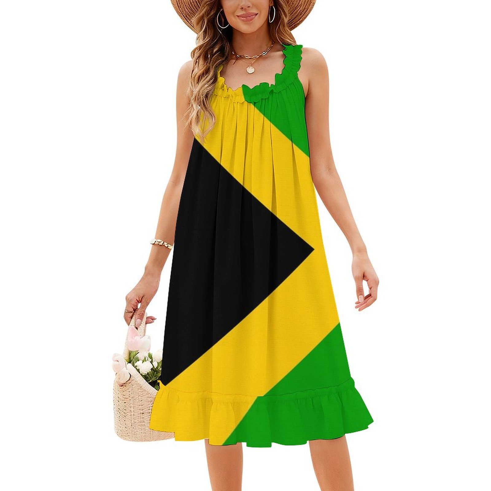 Gaun Smok Bermotif Bendera Jam - Smocked Dress Women ulasan dan harga